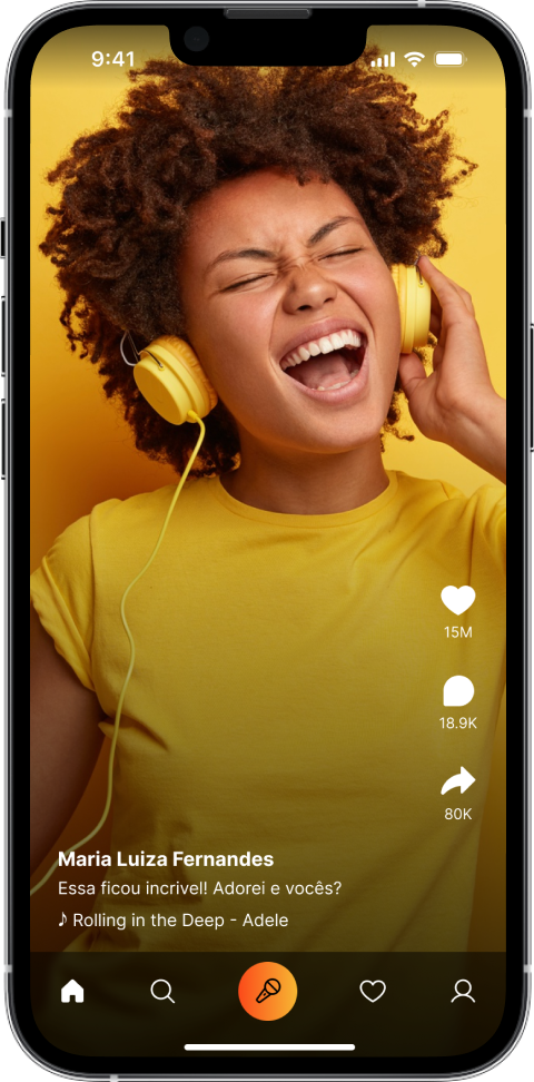 Tela do aplicativo em um smartphone